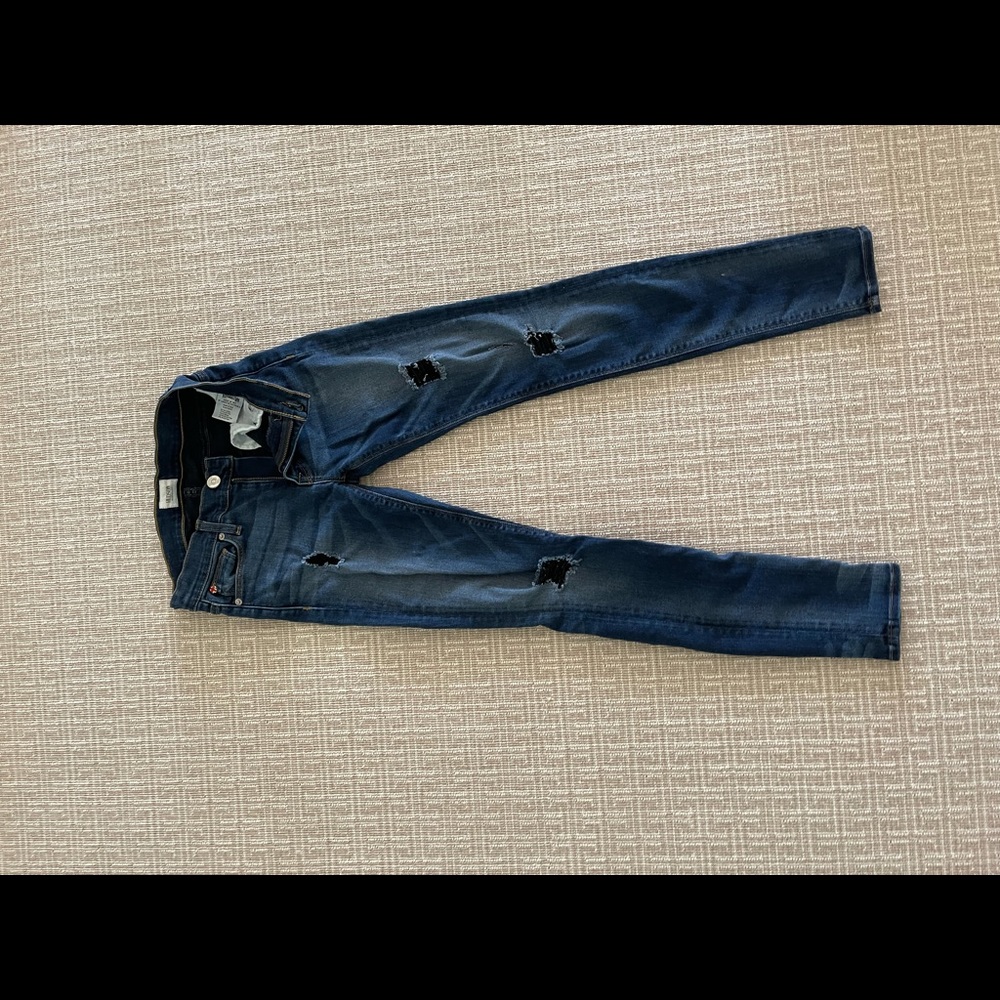 Hudson Mid Rise Ripped Denim Jeans - Picture 8 of 10